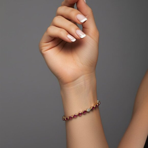 Pear Shaped Evil Eye 14K (or 18k upon request) Yellow Gold Ain Hara Bracelet - Picture 3 of 3